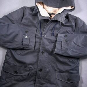 Sherpa Lined Long Coat Hooded Parka Field Utility Jacket DKNY Mens XL Pockets